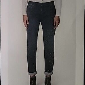 Calvin Klein Slim Boyfriend Crop Size 14 Medium Wash Blue Jeans 10” Rise.